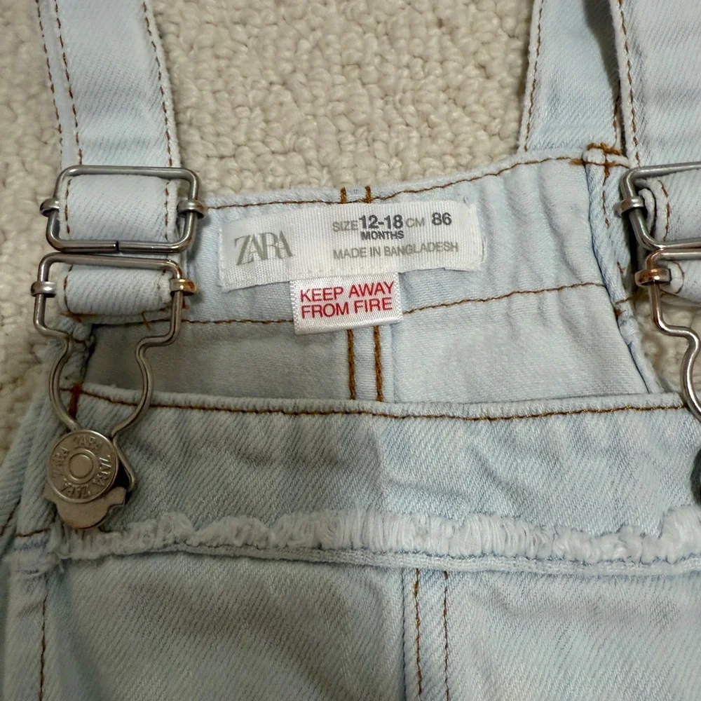 Zara Kids Denim Shortalls set of three in Green, Light Blue & Pink